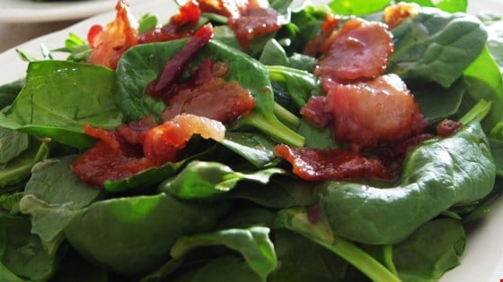 Spring Greens & Hot Bacon Dressing