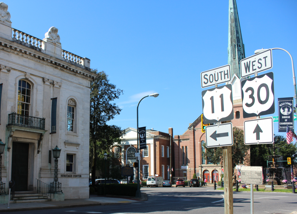 Intersection of Routes 11 and 30 in Chambersburg, PA