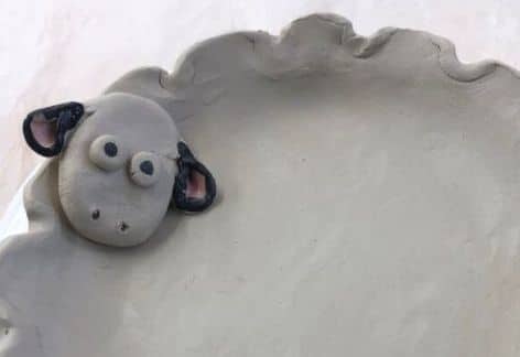 Kids Sheep Plate, The Nicodemus Center for Ceramic Studies