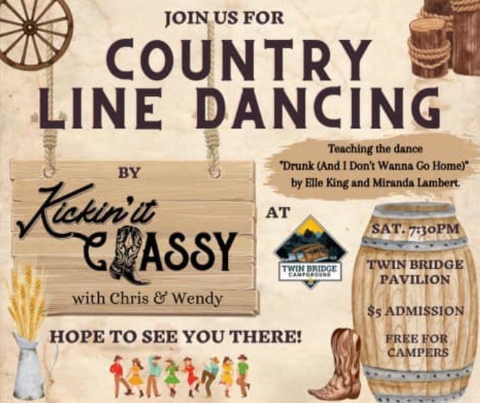 Kickin’ It Classy Country Line Dancing at Twin Bridge Campground