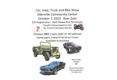 Car, Jeep, Truck and Bike Show, Edenville Community Center
