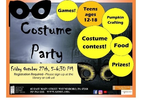 Teen Costume Party, Alexander Hamilton Memorial Free Library