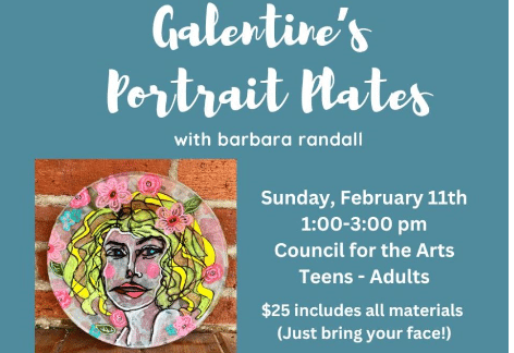Galentine’s Portrait Plates with Barbara Randall, Council For The Arts Chambersburg