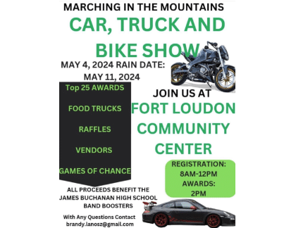 Marching In The Mountains Car, Truck and Bike Show | Fort Loudon Community Center