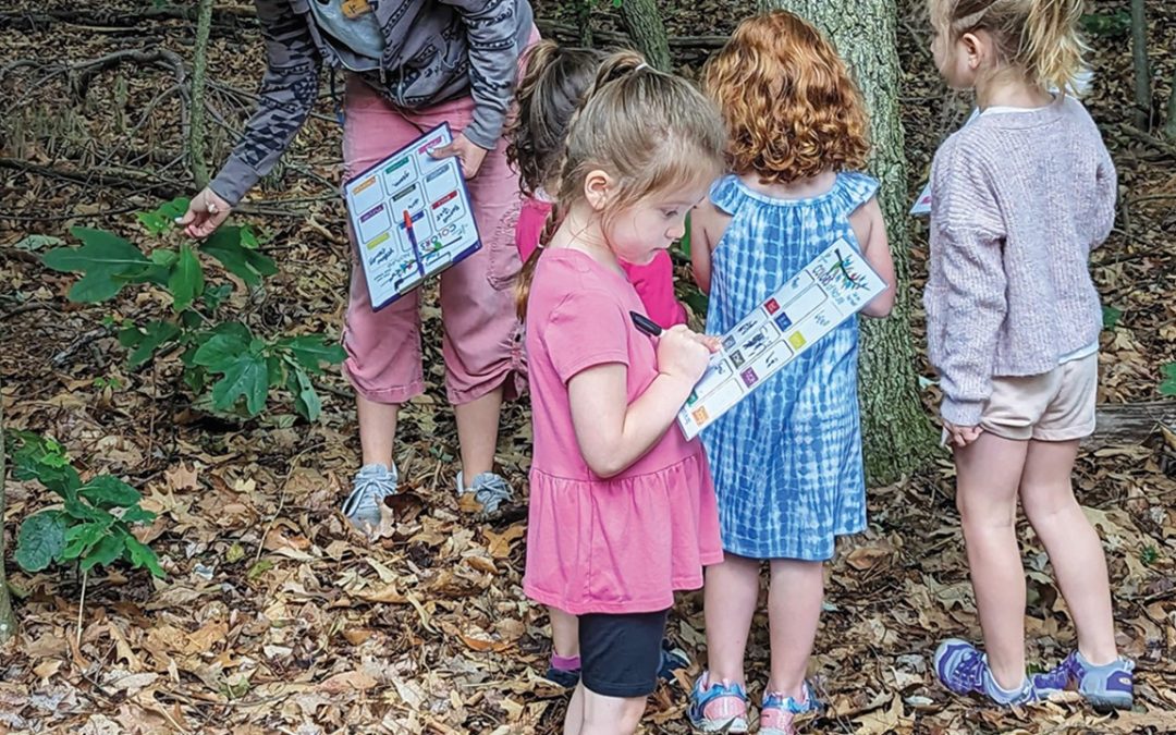 Young participants went on a nature scavenger hunt during a past Institute Wee Wonders program. A new series of Wee Wonder programs is scheduled this spring at Pine Hill Recreation Area, beginning April 18.