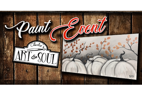 White Pumpkins w/Gold Leaves, Paint Event | Philips’ Flower Shop, Mercersburg