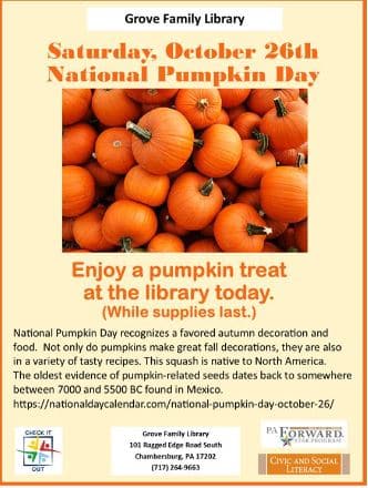 National Pumpkin Day | Grove Family Library, Chambersburg