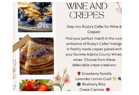 Indulge in Wine and Crepes | Adams County Winery, Orrtanna PA