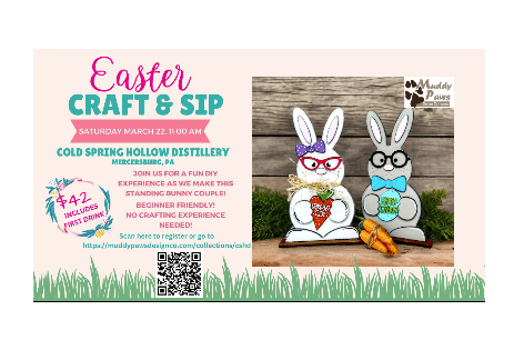 Easter Craft & Sip Standing Bunny Couple | Cold Spring Hollow Distillery, Mercersburg
