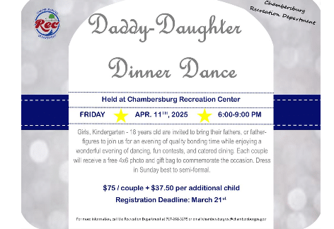 Daddy-Daughter Dinner Dance | Chambersburg Rec Department