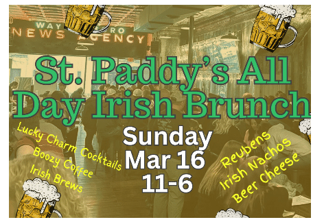 St. Patrick’s Day Sunday, All Day Irish Brunch | Rough Edges Brewing, Waynesboro