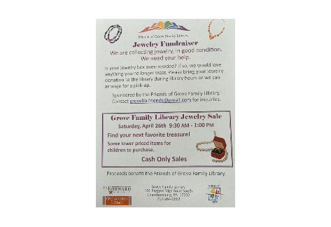 Jewelry Fundraiser | Grove Family Library, Chambersburg
