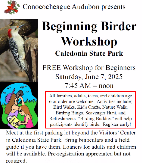 Conococheague Audubon June Events