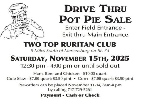 Two Top Ruritan Drive-Thru Pot Pie Sale | Two Top Ruritan, Mercersburg | Visit Franklin ...