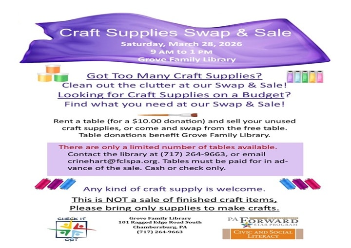 Craft supplies swap and sale