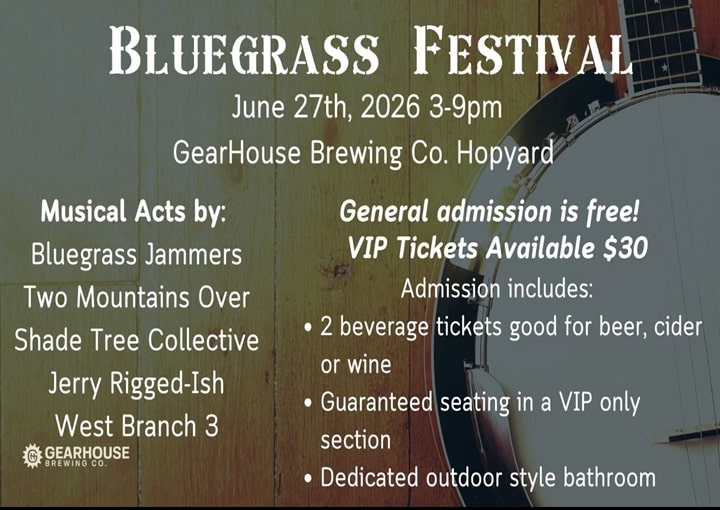 3rd Annual Bluegrass Festival | Hopyard at the GearHouse Brewing Co., Chambersburg