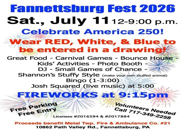 Fannettsburg Fest 2026 | Celebrate America 250